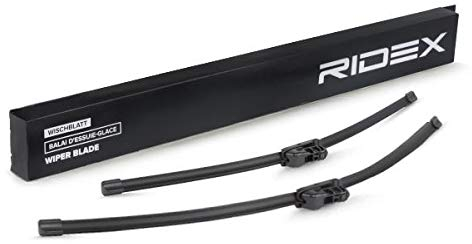 RIDEX Scheibenwischer Set Wischerblätter Satz mit Spoiler Frontscheibenwischer Vorne Wischblattausführung: Flachbalkenwischblatt Rahmenlos Länge 1: 650mm Länge 2: 550mm 298W0265