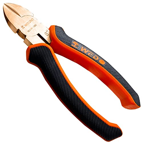 WEDO Nicht funkelnd Seitenschneider,Präzisionsschneiden,Profi Kabelschneider,Berylliumkupfer,Länge 200mm (8 Zoll),Universal pliers zum Kabelschneiden Abisolieren Crimpen,Nicht magnetisch,BAM/FM