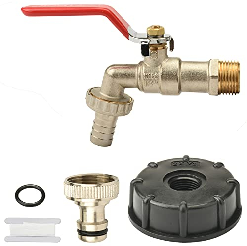 Drado 1/2 IBC Raccord Robinet en Laiton Chromé Sortie Raccord Rapide