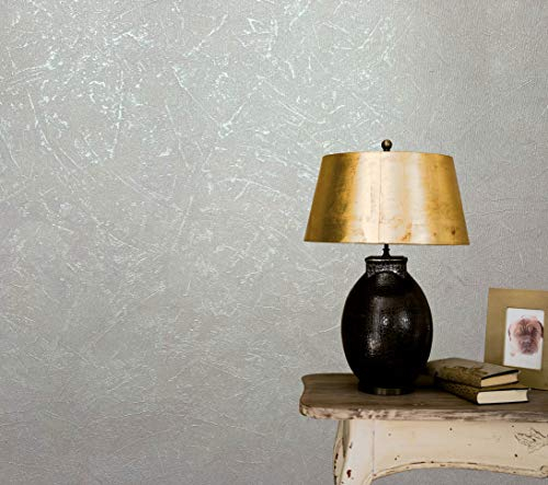 marburg Tapete Weiß Betonoptik Vliestapete Struktur für Schlafzimmer Wohnzimmer oder Küche 100% Made in Germany 10,05 X 0,53m