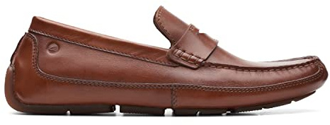 Clarks Mocasines de Moda para Hombre Estilo Casual de conducción, Lea marrón Oscuro, 42.5 EU
