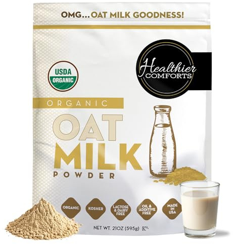 Oat Milk Powder 21oz - Natural and Plant Based Milk with a Clean Formula - Gluten-Free, Vegan, USDA Organic Certified, Non-GMO, Dairy Free, and Lactose Free Milk Powder with No Refrigeration Required