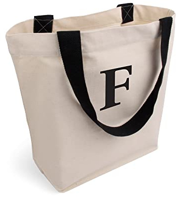 Cottonbagjoe Elegante borsa capiente | stampa personalizzata | con tasca interna, cerniera e fondo grande | Borsa in cotone | Borsa shopper in tessuto | Öko-Tex 100 Standard, Naturale/F,45 x 38 cm