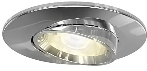 4lite Fire-Rated Indoor Downlight (Chrome) Adjustable GU10 LED Spotlight IP20 Rating - 4L1/2206-4yr Guarantee