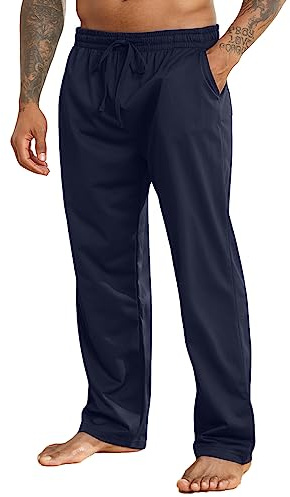 Halfword Joggers Men Sweatpants Casual Trousers Bottoms Loose Fit Jogging Track Lounge Pants Pockets Training Gym Running Navy M
