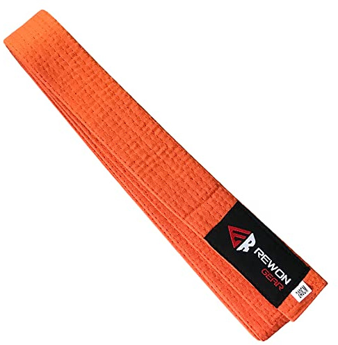 Rewon Gear Karate kampsport och Taekwondo-bälte (orange, 4/280 cm)
