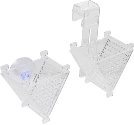 BESPORTBLE 2pcs Acrylic Fish Tank Feeding Cups Red Worm Feeders Aquarium Food Holders Leakproof Design Easy to Clean