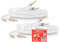 Nakamichi 24K vergoldeter Bananenstecker mit Lautsprecherkabel, 99,9% sauerstofffreies Kupfer (OFC), robustes geflochtenes Kabel, CL2-zertifiziert - Weiß (12AWG / 3 Fuß / 0,9 Meter) 2er-Pack