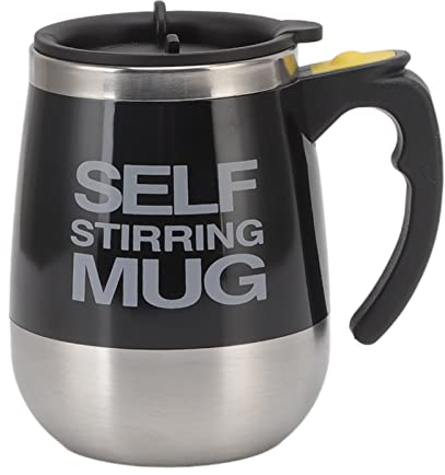 DADEA Tasse Auto-mélangeuse avec Revêtement en Acier Inoxydable de 400 Ml, Tasse de Mélange électrique Alimentée par Batterie, Tasse Auto-mélangeuse Pratique, Tasse Multifonctionnelle pour(Noir)