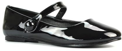 Women's Flat Dolly Shoes Ladies Closed Toe Mary Jane Slip On Black Patent Ballet Smart Work Girl School Shoes Pumps Size 4