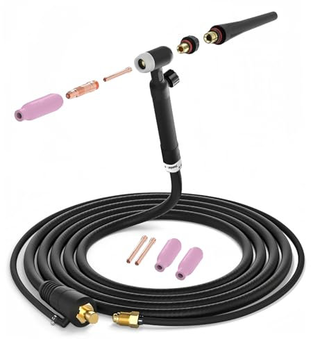 Antorcha de soldadura TIG 13FT cable con cabezal flexible WP-17FV argón refrigerado por aire Lift TIG, 150 Amp 10-25 mm conector para soldador de marca REBOOT Machine