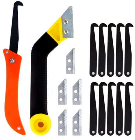 Bubuny Rascador Juntas Azulejos Set 17Pcs, Removedor de Lechada con Cuchilla de Repuesto, Rascador de Juntas para Eliminar Mortero para Juntas Limpieza de Azulejos de Piso de Baño de Cocina