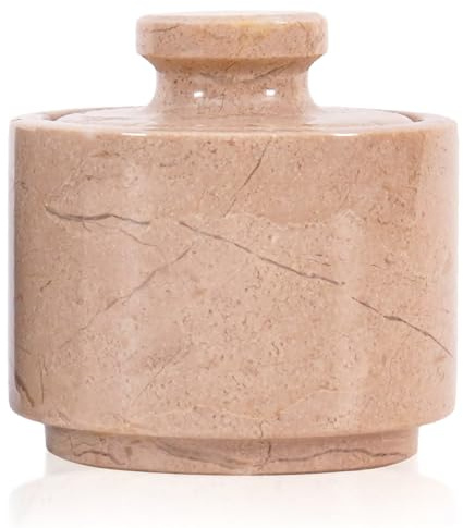 Salero de mármol con tapa, plato de sal Verona de 3 pulgadas, tarro de especias y recipiente de sal, soporte de sal de piedra para mostrador, tarro de sal, caja de sal y tarros de especias