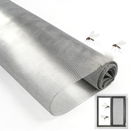 Moustiquaire pour Fenêtres et Portes, 120 X 250 cm, Filet Découpable a Cadre Fixe, Protection Efficace Contre Les Insectes, Gris, Filet Moustiquaire pour Fenêtre, Grillage pour Moustiquaire