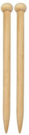 DCYQAIN 2Pcs 15mm Wooden Chunky Knitting Needles, Straight Large Size Knitting Pins for Super Bulky Yarn