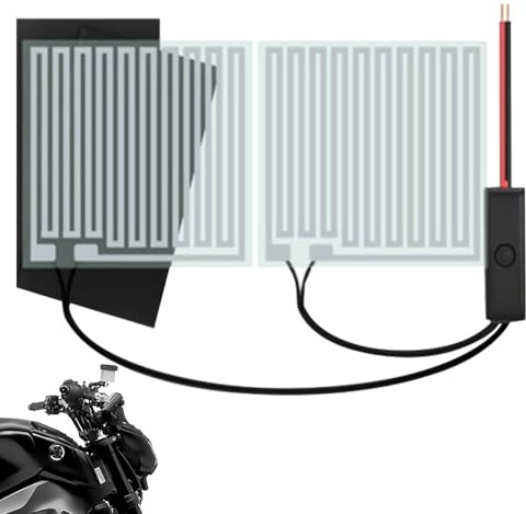 Elektriskt cykelstyre, uppvärmd kudde 10 x 10 cm | PET-metall enhetlig infällbar hylsa, vattentät, halkfri, 0,2 kg, universell motorcykel vintervärmare, pa-körning