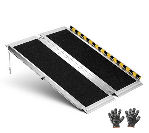 VEVOR 3FT Portable Wheelchair Ramp, Smooth Door Access No Blocking Design, 800 LBS Heavy Duty Non-Slip Threshold Ramp for Home Steps, Stairs, Doorways, Scooter, Curbs