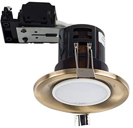 MiniSun | Modern Fire Rated Antique Brass GU10 Recessed Ceiling Downlight/Spotlights | Ceiling Spots, Home Décor & Improvement Essential | Pack of 6