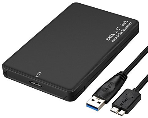 Caja de disco duro externo compatible con discos de 9.5 mm 2.5 pulgadas SATA HDD y SSD. Cable USB 3.0