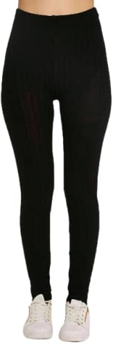 Pretty Attitude Legging épais en tricot torsadé pour femme - Grandes tailles 36 à 54, Noir , 50