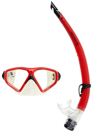 Aqua Lung Unisex-Adult Saturn Combo Mask & Snorkel, Red, Einheitsgröße EU