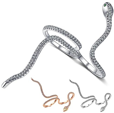 ScreaAss Kleine Schlange Penis Ring 5,7 Cm Lang Ultra Leicht Metall Eichelring, Einstellbare Größe Cockringe Vorhaut Glans Ring Penis Eichel Intimschmuck Bondage Sexspielzeug Für Männer,Silber,57mm