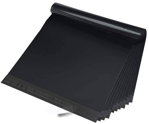 Switory 25 enveloppes 35,5 x 48,2 cm opaques plastique, pochettes d'expéditions, Solide, inviolable et imperméable -Noir Lot de 25