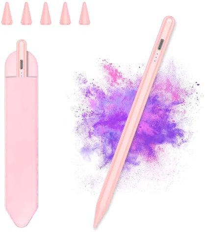 KBCASE Penna per Apple iPad 2018-2025 Pencil per iPad con Ricarica Rapida & Palm Rejection & Sensibile all'inclinazione per iPad A16 11/10/9/8/7/6,Air M3/M2/5/4/3,Mini 7/6/5,Pro M4 13/12,9/11