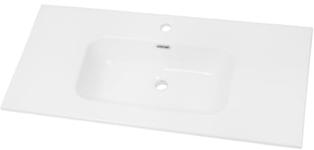 Lavabo ad Incasso in Ceramica Bianco Lucido Rettangolare per Mobili Bagno (101x46 cm)