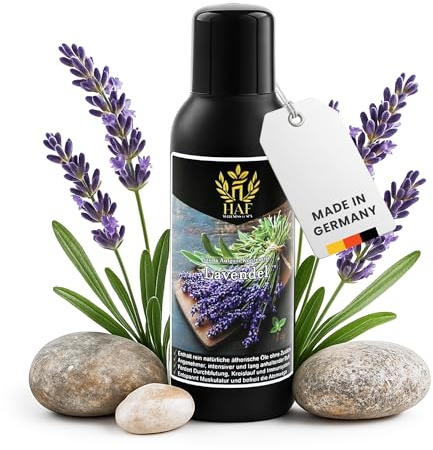 HAF Concentrado de lavanda para sauna, 100 ml, aroma a sauna con aceites esenciales naturales, infusión de sauna sin aditivos artificiales, aceite de sauna para un aroma intenso y duradero