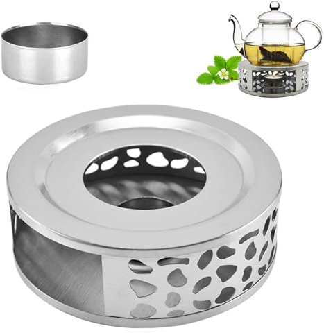 Stövchen Teekanne, Teelicht Warmhalter,Teewärmer, Kaffeewärmer aus Edelstahl, Teewärmer für Teesets und Kaffee, zum Erhitzen von Tee Milch Kaffee Heißen Getränken
