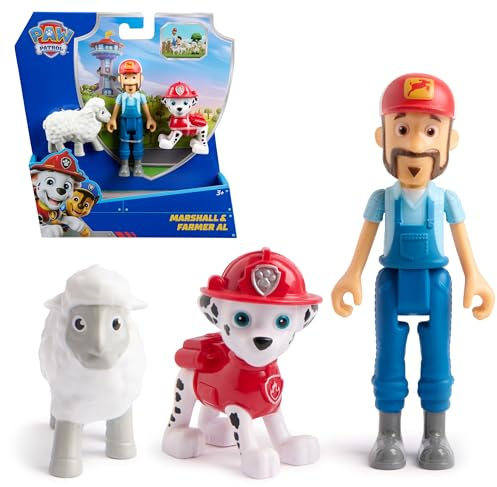 Paw Patrol Marshall & Farmer Al Lot de Figurines avec Figurine de Mouton, Jouets pour Enfants pour garçons et Filles à partir de 3 Ans