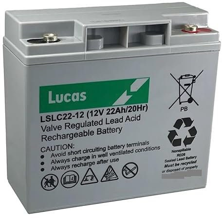 Lucas LSLC22-12 12V 22AH (17AH 18AH 19AH 20AH 21AH) VRLA AGM Sealed Rechargeable Battery for Golf Trolley, Mobility Scooters & Wheelchairs