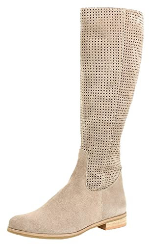 Generisch Men's Western Cowboy Comfortable Breathable Fleece Boots Low Heel Round for Women Winter Sexy Women 44, beige, 7 UK