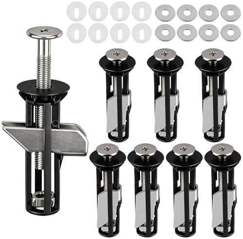 MINGBOLIN 8 Piezas Tornillos Tapa Wc,Bisagras Tapa Wc Asiento de Inodoro Kit de Pernos Kit de Pernos para Asiento de inodoro Tornillos para Bisagras Anclaje tapa Wc tornillos para Asiento de inodoro