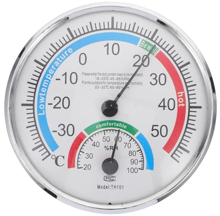 COLLBATH Termómetro Higrómetro de Precisión para Sauna y Interior, Medidor de Temperatura y Humedad, Instrumento Compacto Resistente, Adecuado para Hogar y Oficina