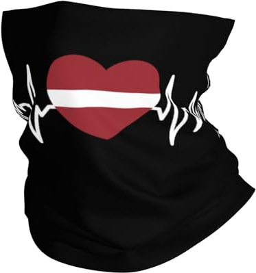 Cerchietto per Capelli Latvian Heartbeat I Love Latvia Heart Flag Unisex Sciarpa A Mezza Faccia Protezione UV Protezione del Viso per Adulto Bambini Donna