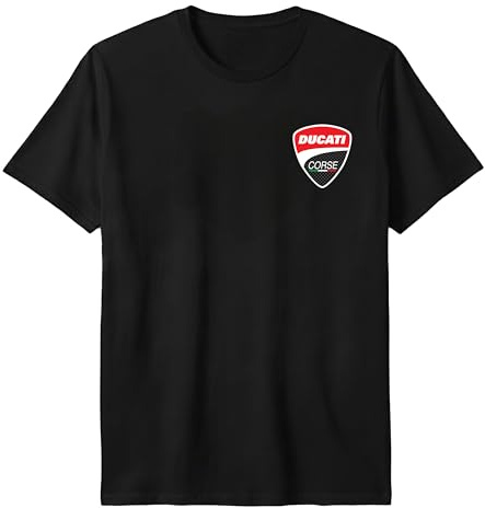 Genérico Camiseta Motociclista Italiano Logo Negra Hombre 100% Algodón Motociclismo Deportivo (FR/ES, Letras, S, Regular, Regular)
