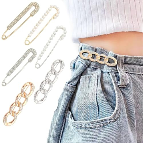 6 Pezzi Spille Gioiello Per Vestiti, Spilla da donna con strass e perle, Gioielli Donna, Spilla Donna Maglione, Spillone Per Sscialle, Clip Spilla Gioiello Da Balia, In Cristallo Finto, Zaino Pins
