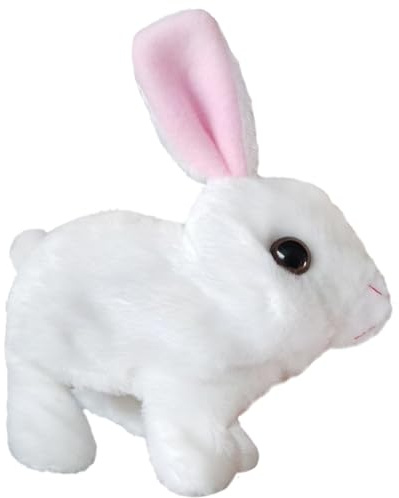 Genérico Juguete de Conejito Interactivo: Conejo electrónico de, Figura de Mascota Realista, Animal Que Salta y se contrae, Lindo compañero de | Conejo Interactivo de con diseño de orej