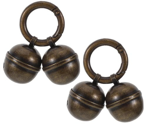 TOYANDONA 2 Pezzi Campanellino in Ottone con Molla Resistente e Clip Rapida, Accessorio per Animali Domestici da Interno ed Esterno, Facilita Monitoraggio e L'