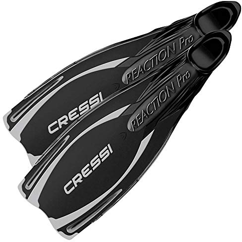 Cressi Unisex Taucherflossen Reaction Pro, schwarz/silber, 38/39, BG191038