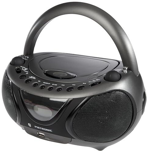Metronic 477135 Radio / Lecteur CD / MP3 Portable Bluetooth avec Port USB - Noir