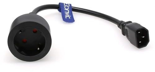 Eonvic IEC 320 C14 Male to 3 x Europe Schuko Female Socket Short Adapter Power Cable for UPS PDU,Euro UPS/PDU Power Cord Connecter