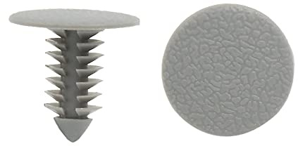 sourcing map 100 pcs Agrafes Garniture Plastique Porte Pare-Choc Avant Gris Fixation Rivets 8mm pour Voiture