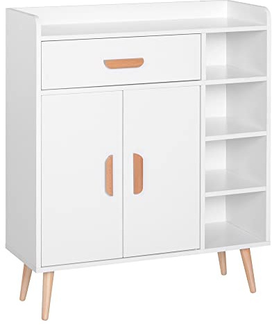HOMCOM Aparador Buffet Armario Gabinete Consola Mueble Multiusos de Comedor Salón Baño Pasillo 80x29.5x96cm
