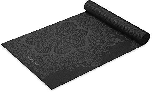Gaiam Yoga Mat Premium Print Extra Thick Non Slip Exercise & Fitness Mat for All Types of Yoga, Pilates & Floor Workouts, Midnight Mandala, 6mm