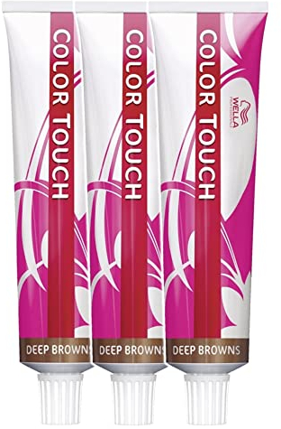 3er Wella Professionals Color Touch 77/45 Mittelblond Intensiv Rot Mahagoni 60 ml