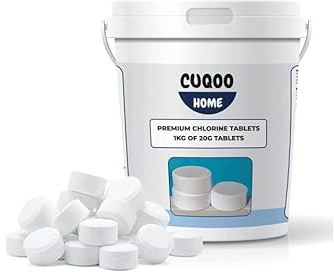 𝐏𝐔𝐑𝐄 𝐒𝐏𝐋𝐀𝐒𝐇! 1kg Hot Tub Chlorine Tablets – 4-in-1 Slow-Release Pool Chemicals for Inflatable, Paddling & Above-Ground Pools | Sanitiser, Algaecide, Clarifier, Stabiliser