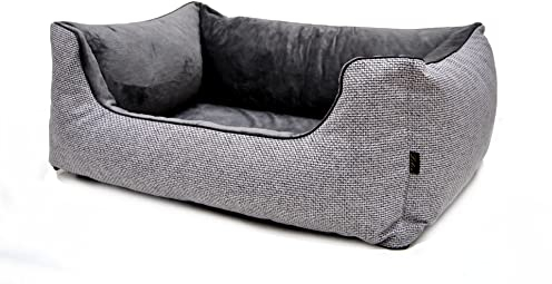 Lebon - Hundebett Louis Plus - 3 Größen - 80cm, 100cm und 120cm - Orthopädisch - Hochwertig und Made in EU - 3 Farben - 3 Größen - Kuschelweich - Hoher Rand - Waschbar - Bester Liegekomfort…